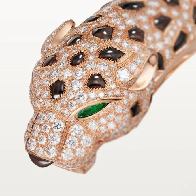 Panthere De Cartier Armband, Obsidian, pavé-gefasst