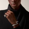 Panthere De Cartier Armband, schwarzer Lack, pavé-besetzt