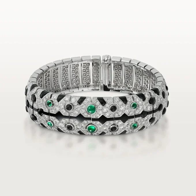 Panthere De Cartier Armreif, Smaragd, pavé-gefasst