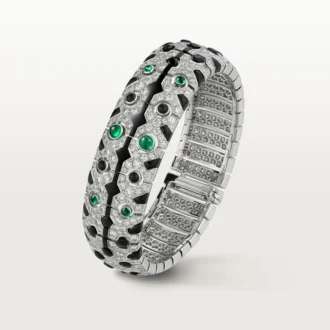 Panthere De Cartier Armreif, Smaragd, pavé-gefasst