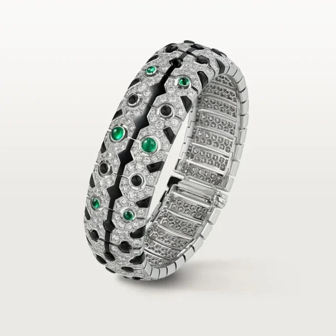 Panthere De Cartier Armreif, Smaragd, pavé-gefasst