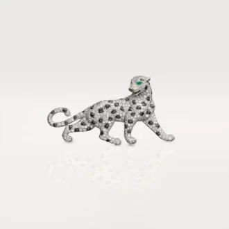 Panthere De Cartier Brosche – Weißgold, Smaragde, Onyx, Diamanten – Cartier
