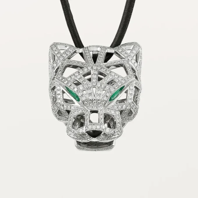 Panthere De Cartier Halskette – Weißgold, Smaragde, Diamanten, Onyx – Cartier