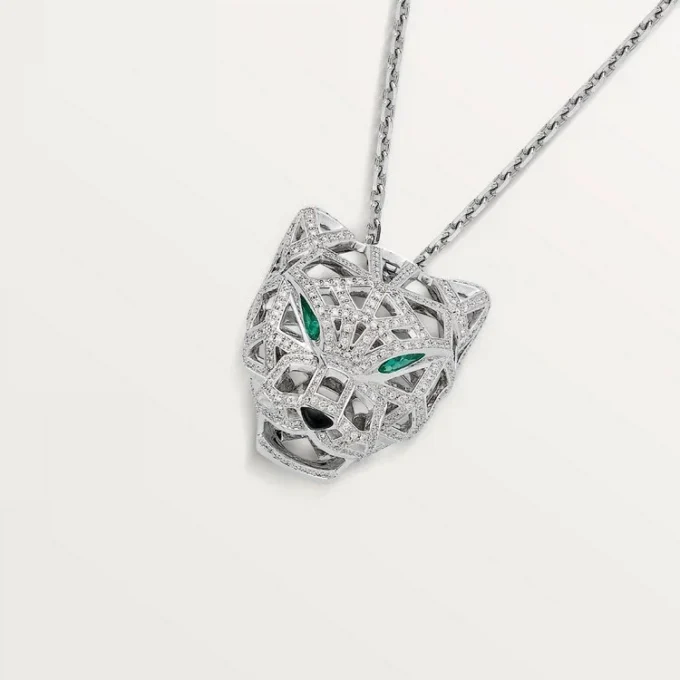 Panthere De Cartier Halskette – Weißgold, Smaragde, Diamanten, Onyx – Cartier