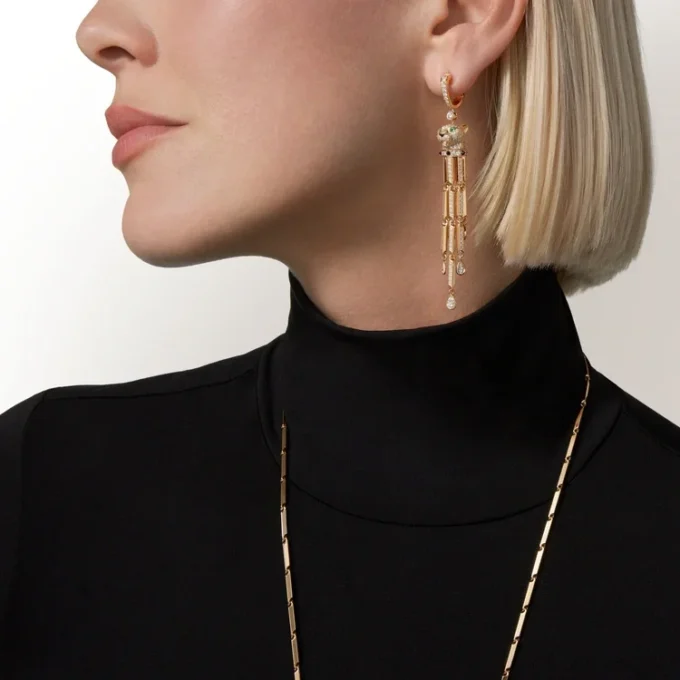 Panthere De Cartier Ohrringe, pavé-gefasst