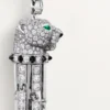 Panthere De Cartier Ohrringe, Rubin, großes Modell, pavé-gefasst