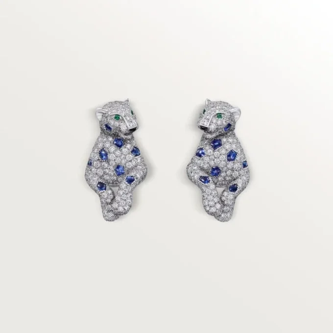 Panthere de Cartier Ohrringe, Saphire, Pavé