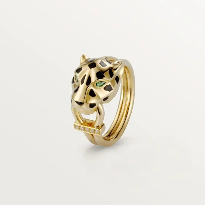 Panthere De Cartier Ring – Gelbgold, Lack, Diamanten, Tsavorit-Granat – Cartier