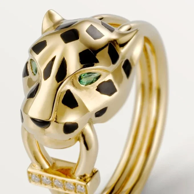 Panthere De Cartier Ring – Gelbgold, Lack, Diamanten, Tsavorit-Granat – Cartier