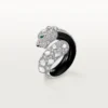Panthere De Cartier Ring, schwarzer Lack, pavé-besetzt