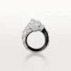 Panthere De Cartier Ring, schwarzer Lack, pavé-besetzt