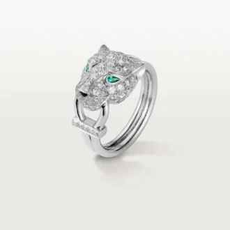 Panthere De Cartier Ring – Weißgold, Diamanten, Smaragde, Onyx – Cartier