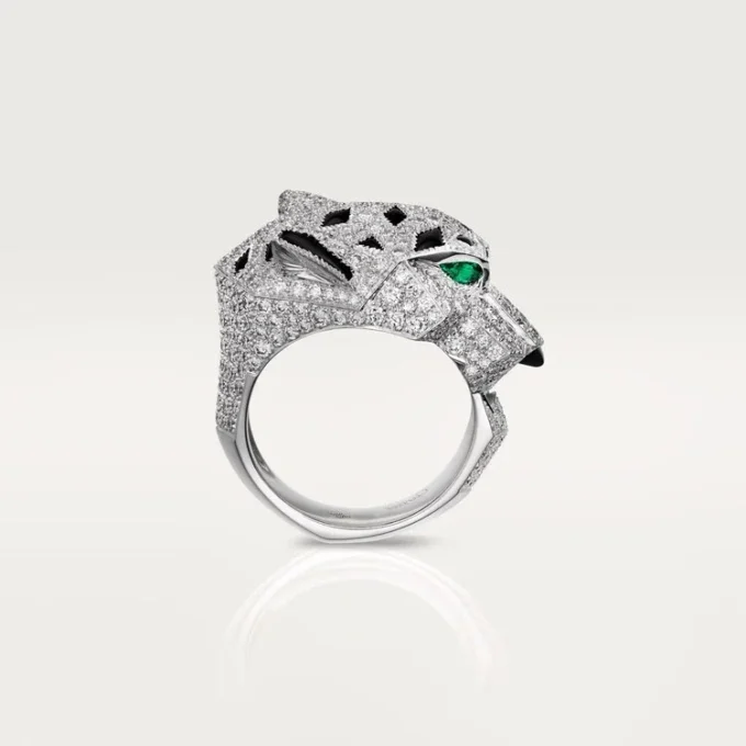 Panthere De Cartier Ring – Weißgold, Diamanten, Smaragde, Onyx – Cartier