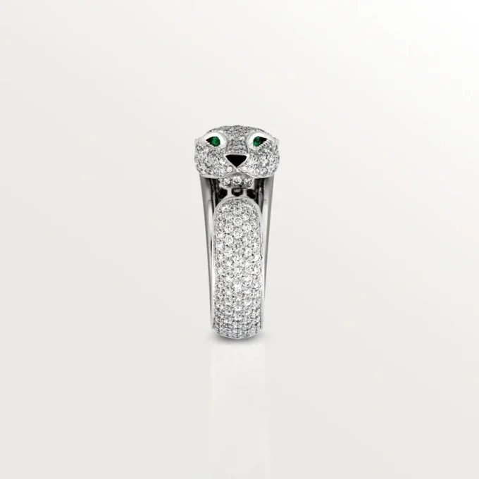 Panthere De Cartier Ring – Weißgold, Diamanten, Smaragde, Onyx – Cartier