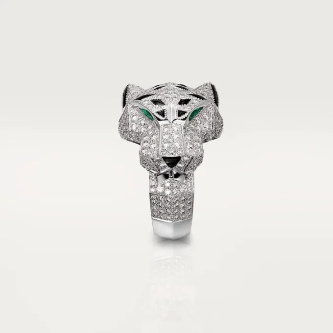 Panthere De Cartier Ring – Weißgold, Diamanten, Smaragde, Onyx – Cartier