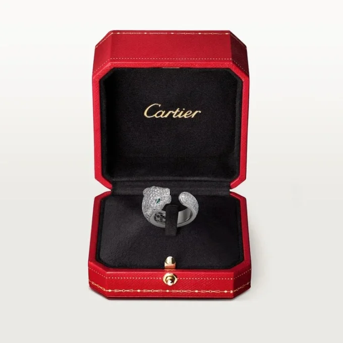 Panthere De Cartier Ring – Weißgold, Diamanten, Smaragde, Onyx – Cartier