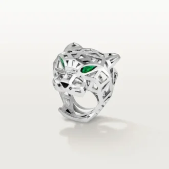 Panthere De Cartier Ring – Weißgold ohne Rhodinierung, Tsavorit-Granate, Onyx – Cartier