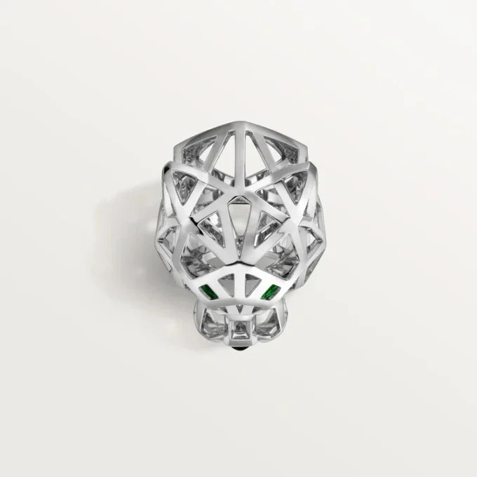 Panthere De Cartier Ring – Weißgold ohne Rhodinierung, Tsavorit-Granate, Onyx – Cartier