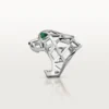 Panthere De Cartier Ring – Weißgold ohne Rhodinierung, Tsavorit-Granate, Onyx – Cartier