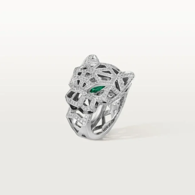 Panthere De Cartier Ring – Weißgold, Onyx, Smaragde, Diamanten – Cartier