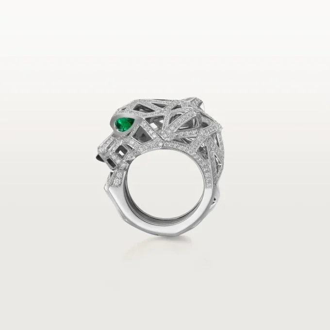 Panthere De Cartier Ring – Weißgold, Onyx, Smaragde, Diamanten – Cartier