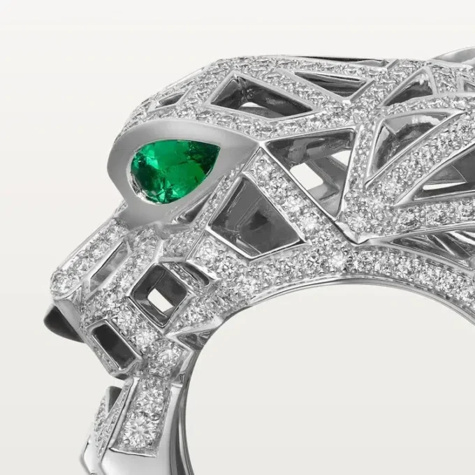 Panthere De Cartier Ring – Weißgold, Onyx, Smaragde, Diamanten – Cartier