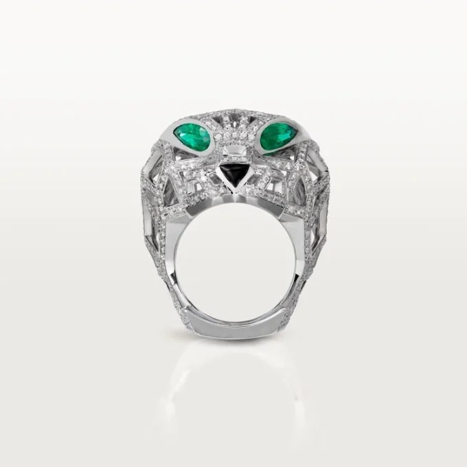 Panthere De Cartier Ring – Weißgold, Smaragde, Onyx, Diamanten – Cartier