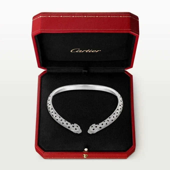 Panthere De Cartier Torque-Halskette, gelenkig, mit Pavé-Fassung