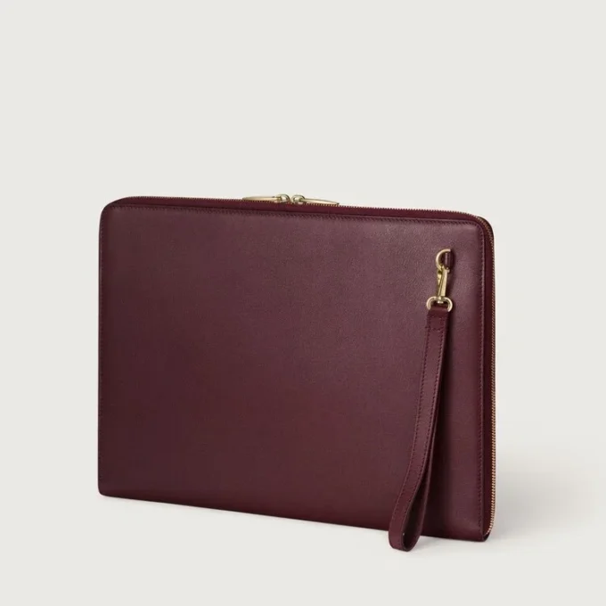 Portfolio, Must de Cartier – Burgunderfarbenes Kalbsleder, goldene Oberfläche – Cartier