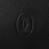 Quadratische Tasche, Must de Cartier – Schwarzes Kalbsleder, Palladium-Finish – Cartier
