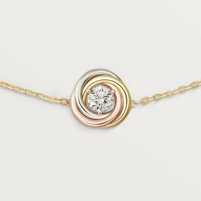 Trinity-Armband, an Kette, 1 Diamant