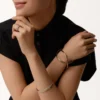 Trinity-Armband, kleines Modell, halb pavé-besetzt