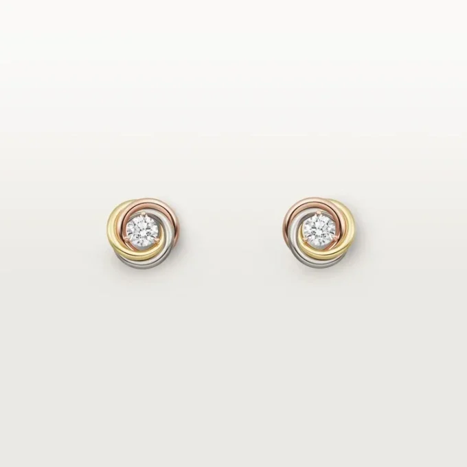 Trinity-Ohrringe, 2 Diamanten