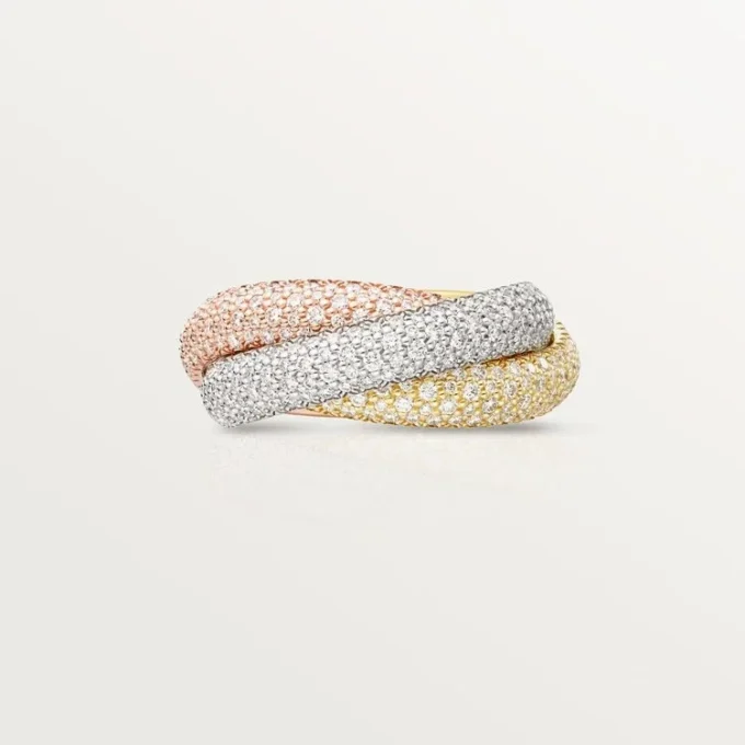 Trinity-Ring, großes Modell, mit Pavé-Fassung