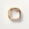 Trinity-Ring, kissenförmig, großes Modell, mit Pavé-Besatz