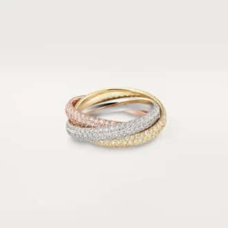 Trinity-Ring, klassisches Modell, mit Pavé-Fassung