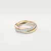 Trinity-Ring, kleines Modell, halb pavé-besetzt