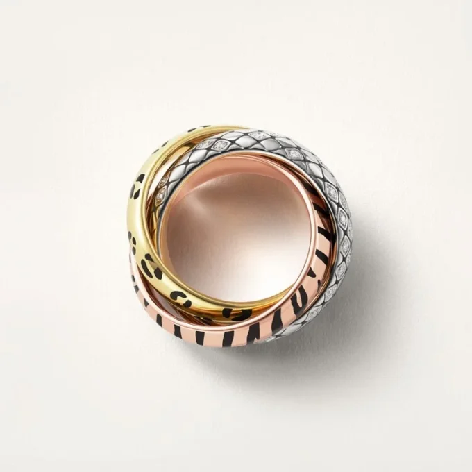Trinity-Ring, Lack, halb gepavé