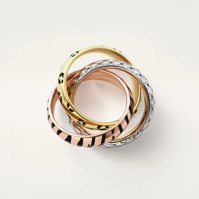 Trinity-Ring, Lack, halb gepavé