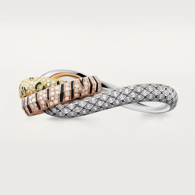 Trinity-Zweifingerring, Lack, Pavé